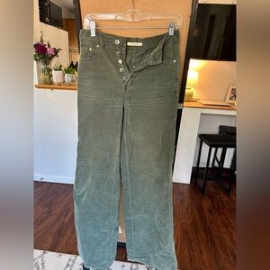 PacSun Olive Green Corduroy Flare Jeans